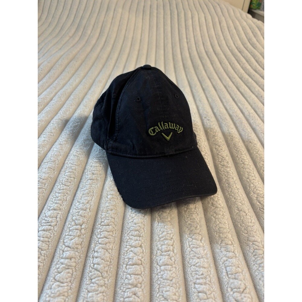 Callaway Golf Hat Mens Adjustable Black Army Green Embroidered Cap 100% Cotton